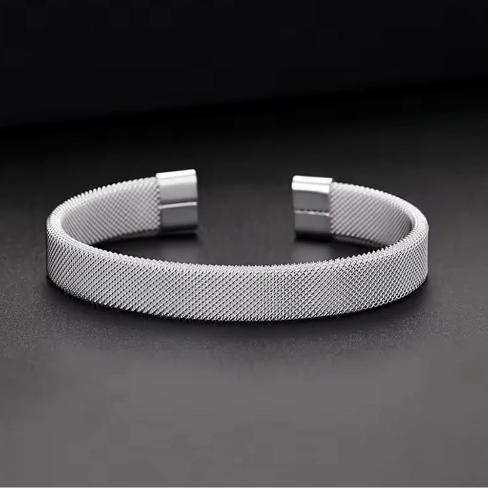 Silver Mesh For Men and Women Bangle Cuff Bracelet